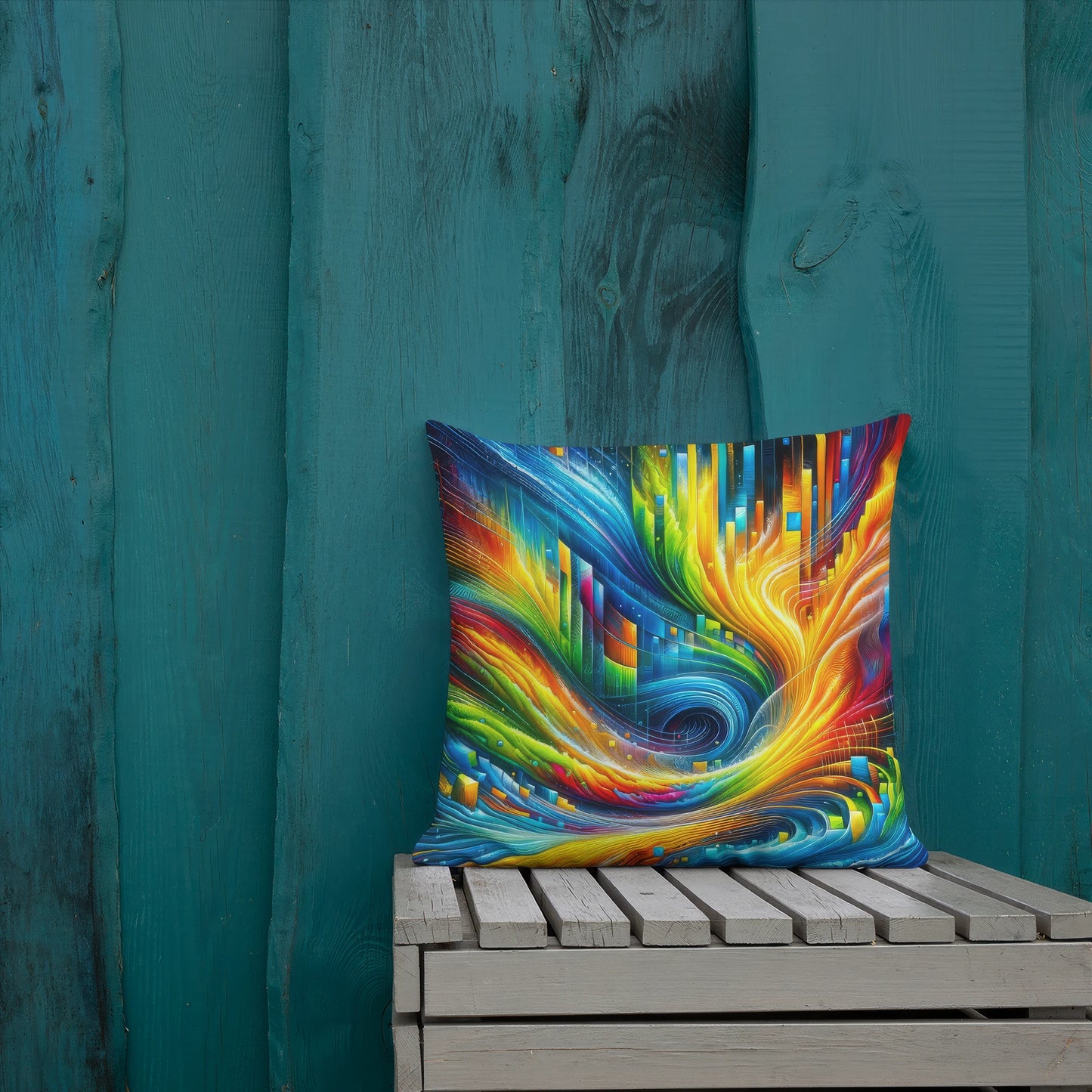 Abstract Art Pillow: Dynamic Resonance