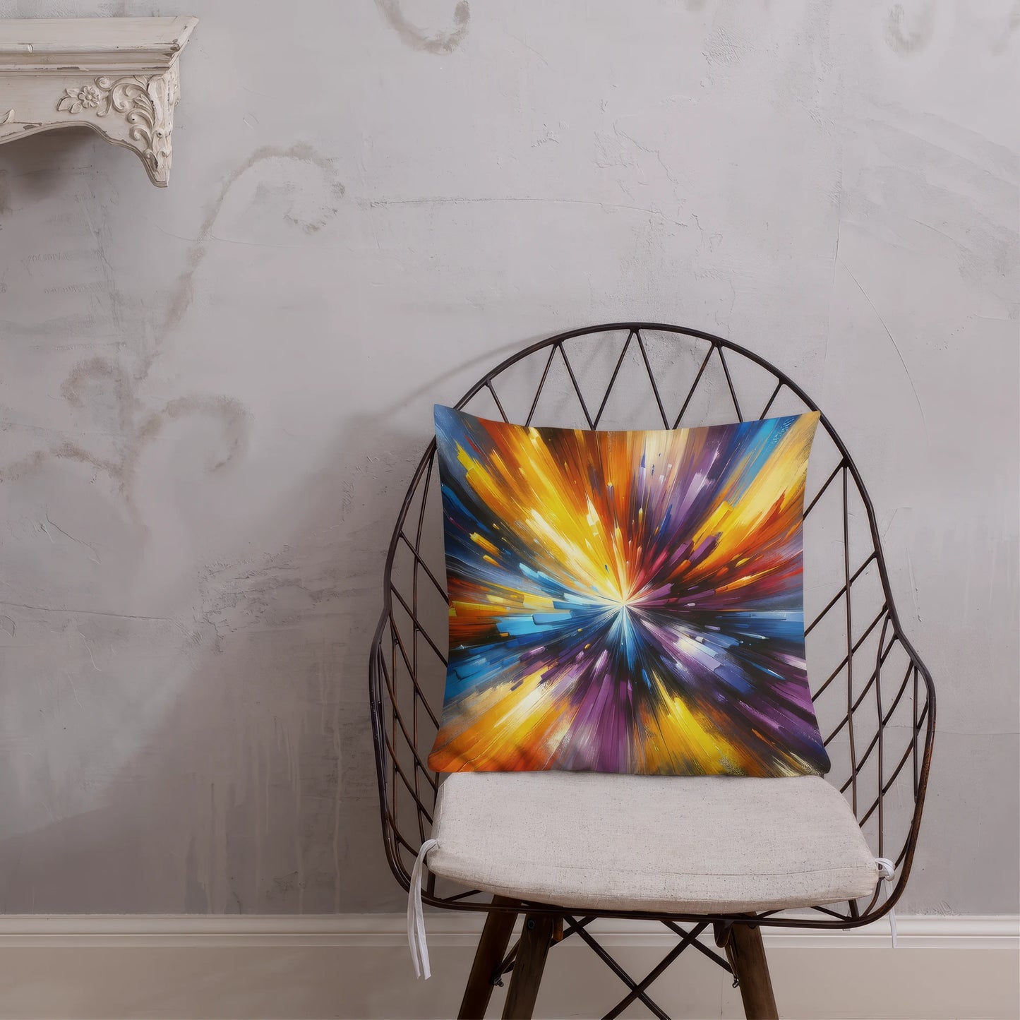 Abstract Art Pillow: Inquisitive Spectrum