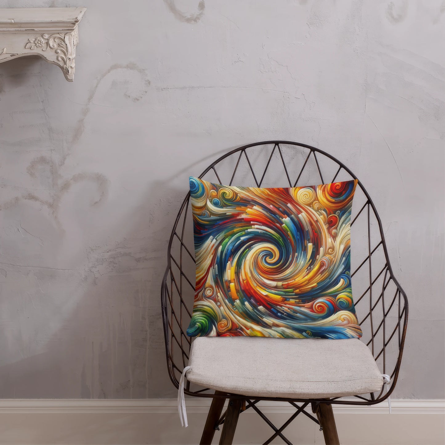 Abstract Art Pillow: Dynamic Whirl