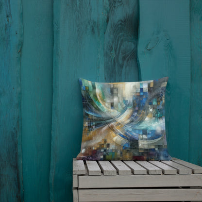 Abstract Art Pillow: Confluence of Insights