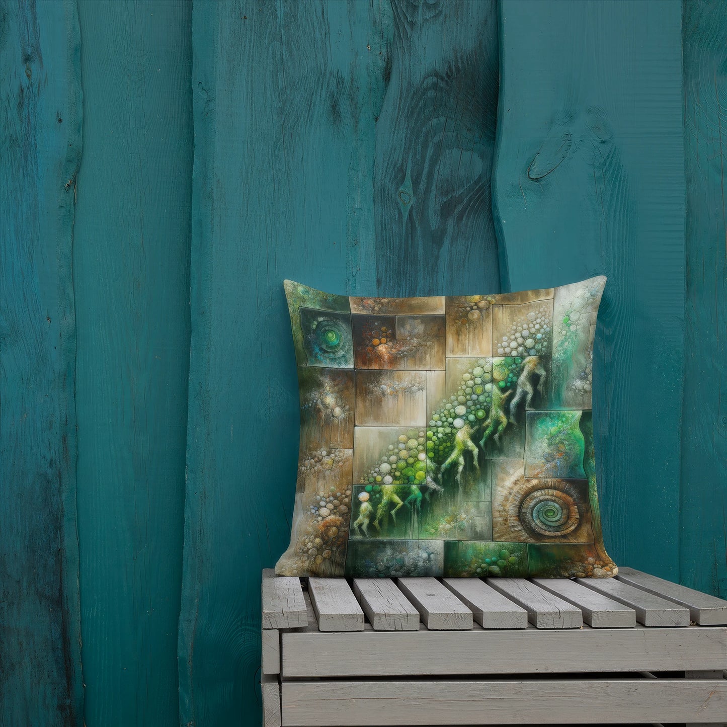 Abstract Art Pillow: Echoes of Evolution