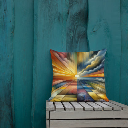 Abstract Art Pillow: Harmony of Horizons