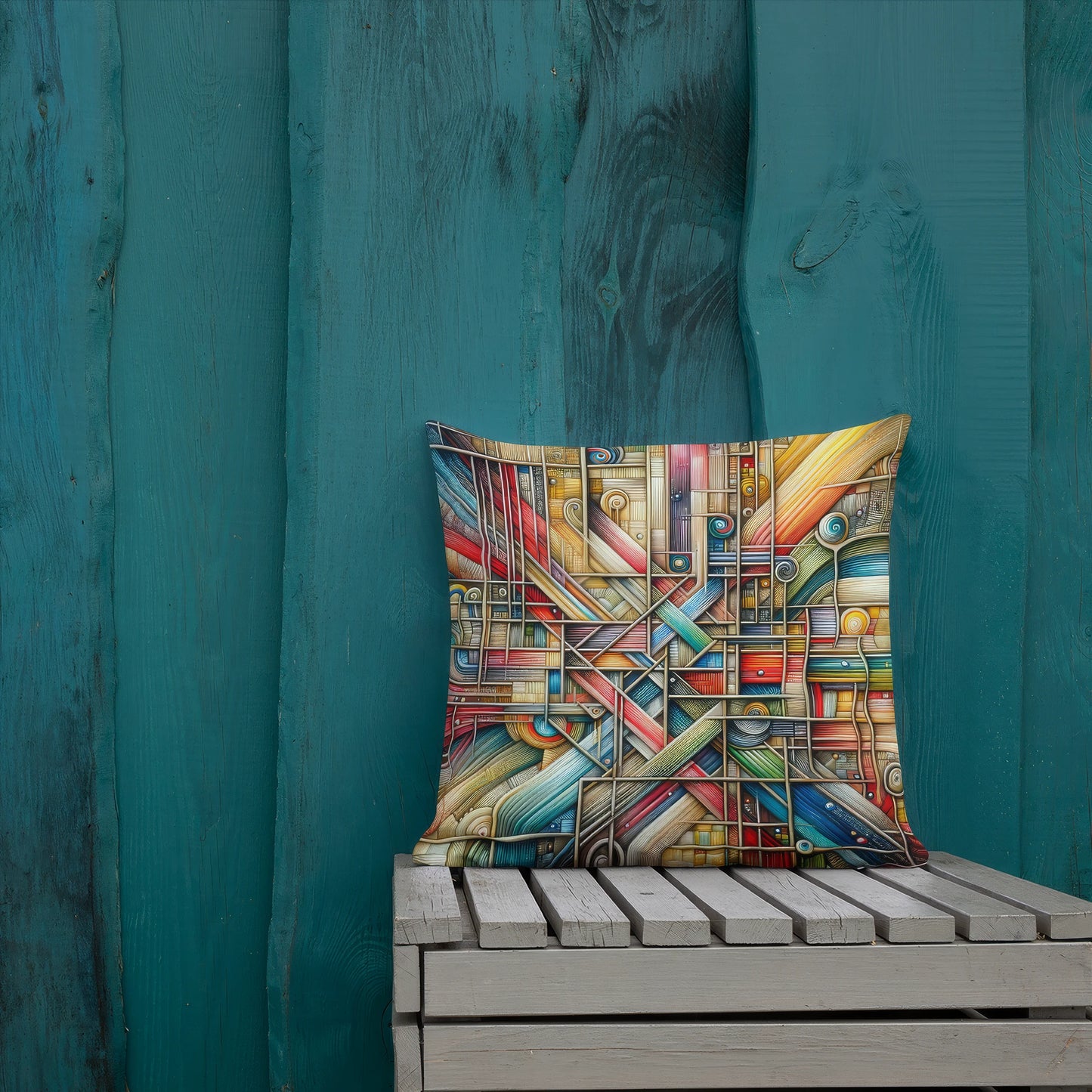 Abstract Art Pillow: The Connected Tapestry