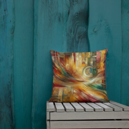 Abstract Art Pillow: Tapestry of Gratitude