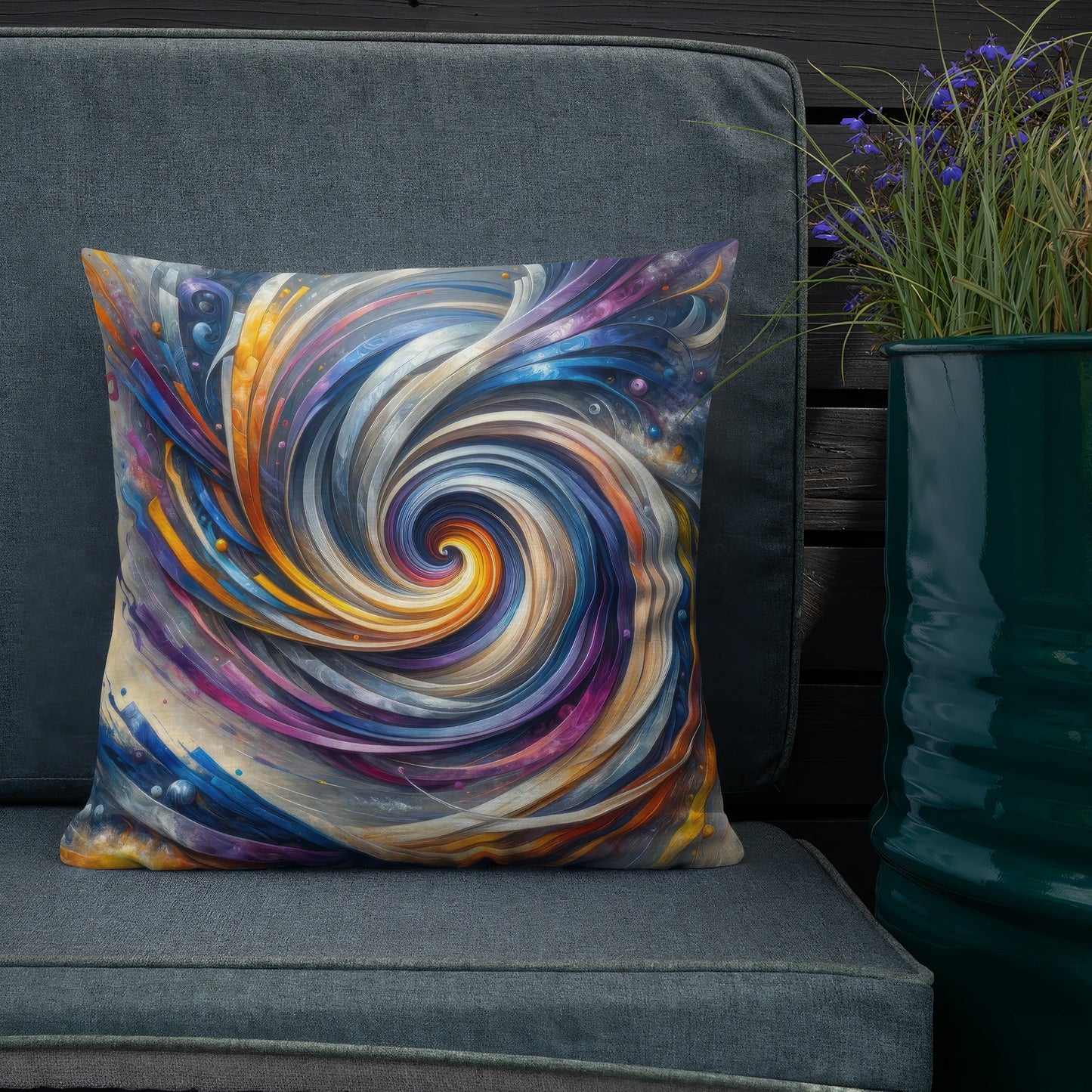 Abstract Art Pillow: Synthetic Symphony