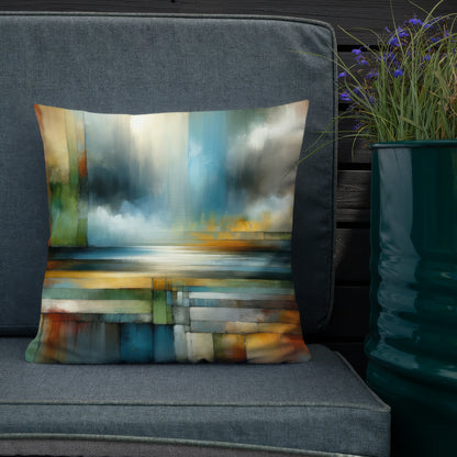 Abstract Art Pillow: Strategic Horizons