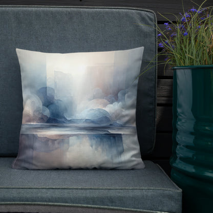 Abstract Art Pillow: Reflective Depths