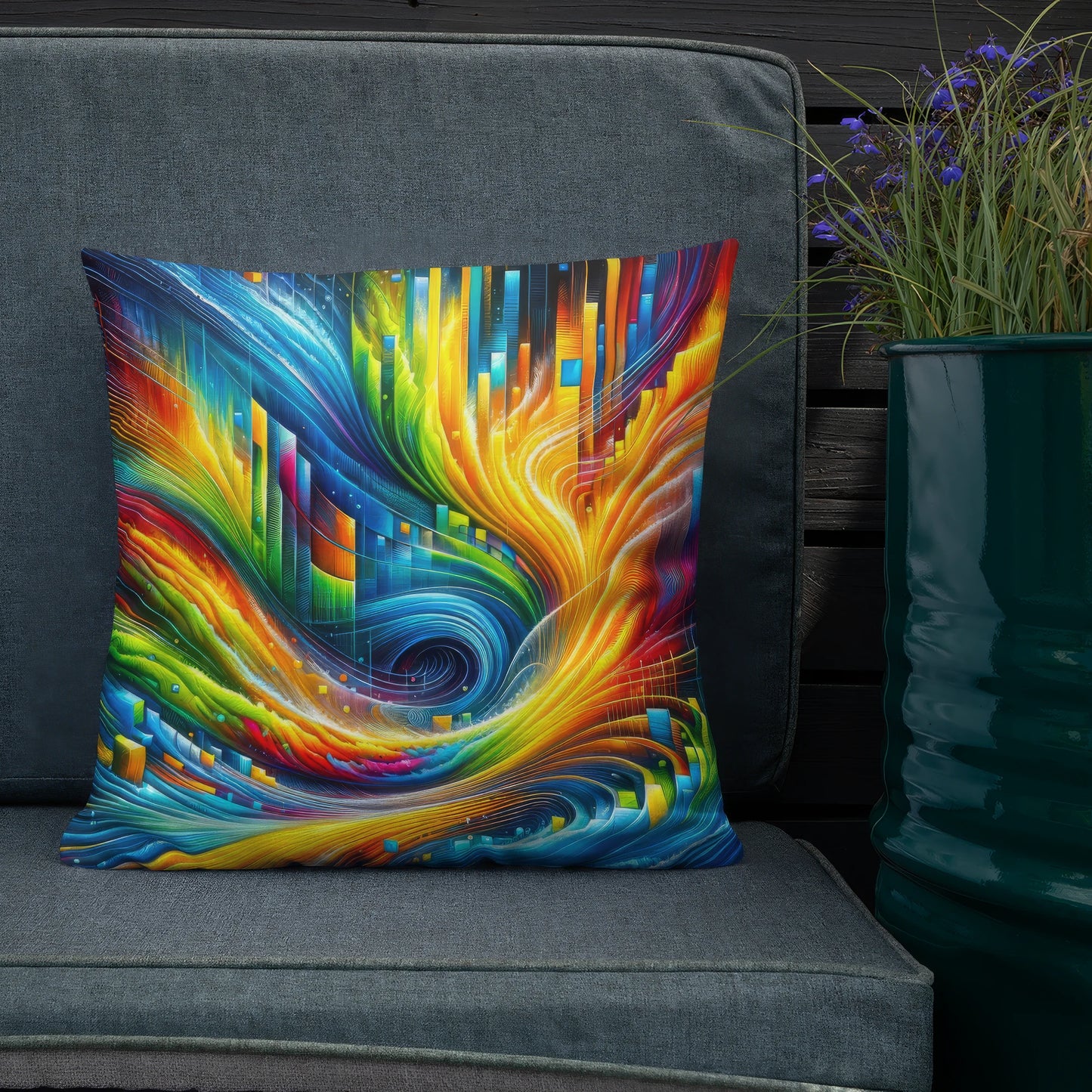 Abstract Art Pillow: Dynamic Resonance