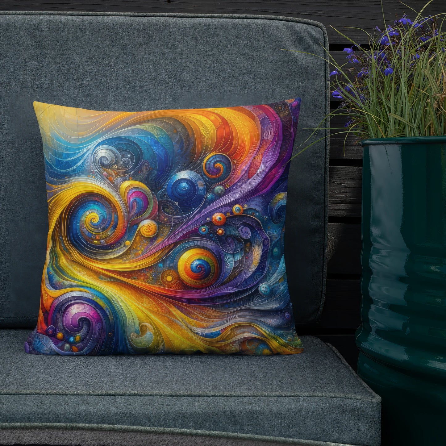 Abstract Art Pillow: Curiosity's Canvas