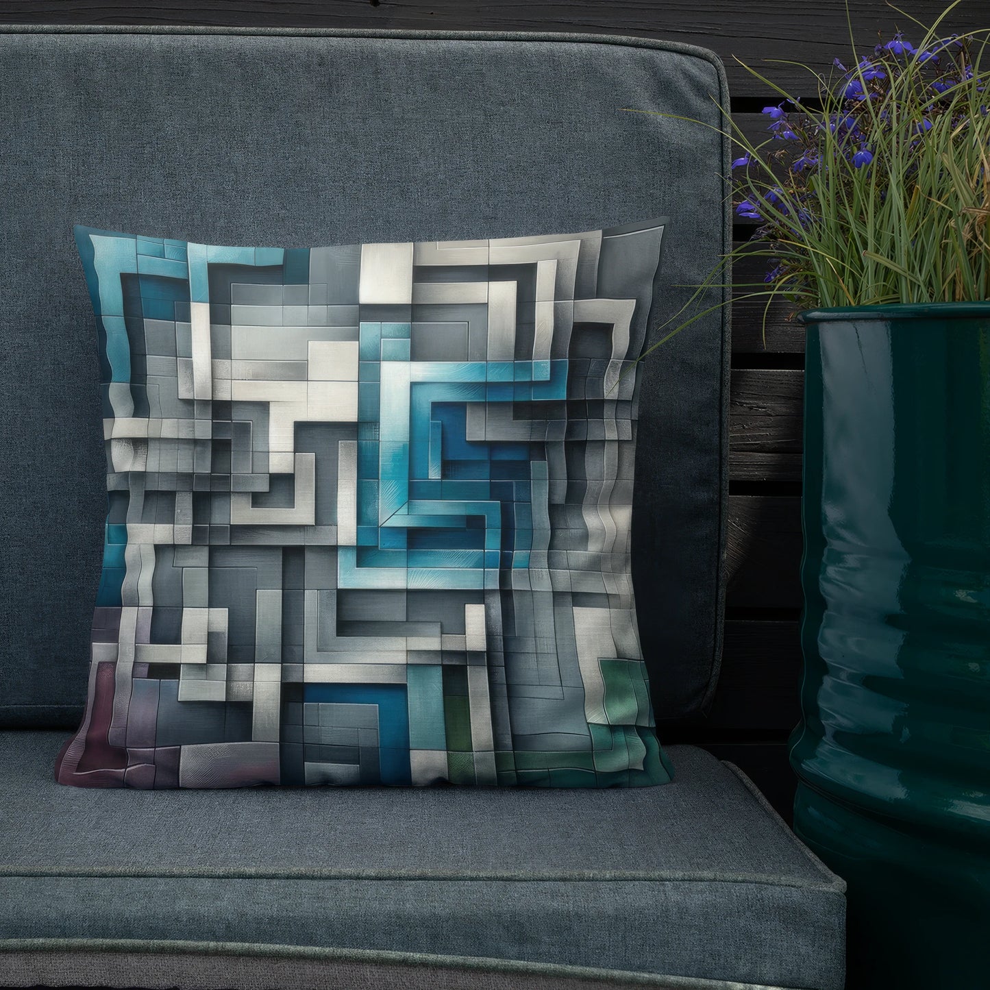 Abstract Art Pillow: Analytical Depth