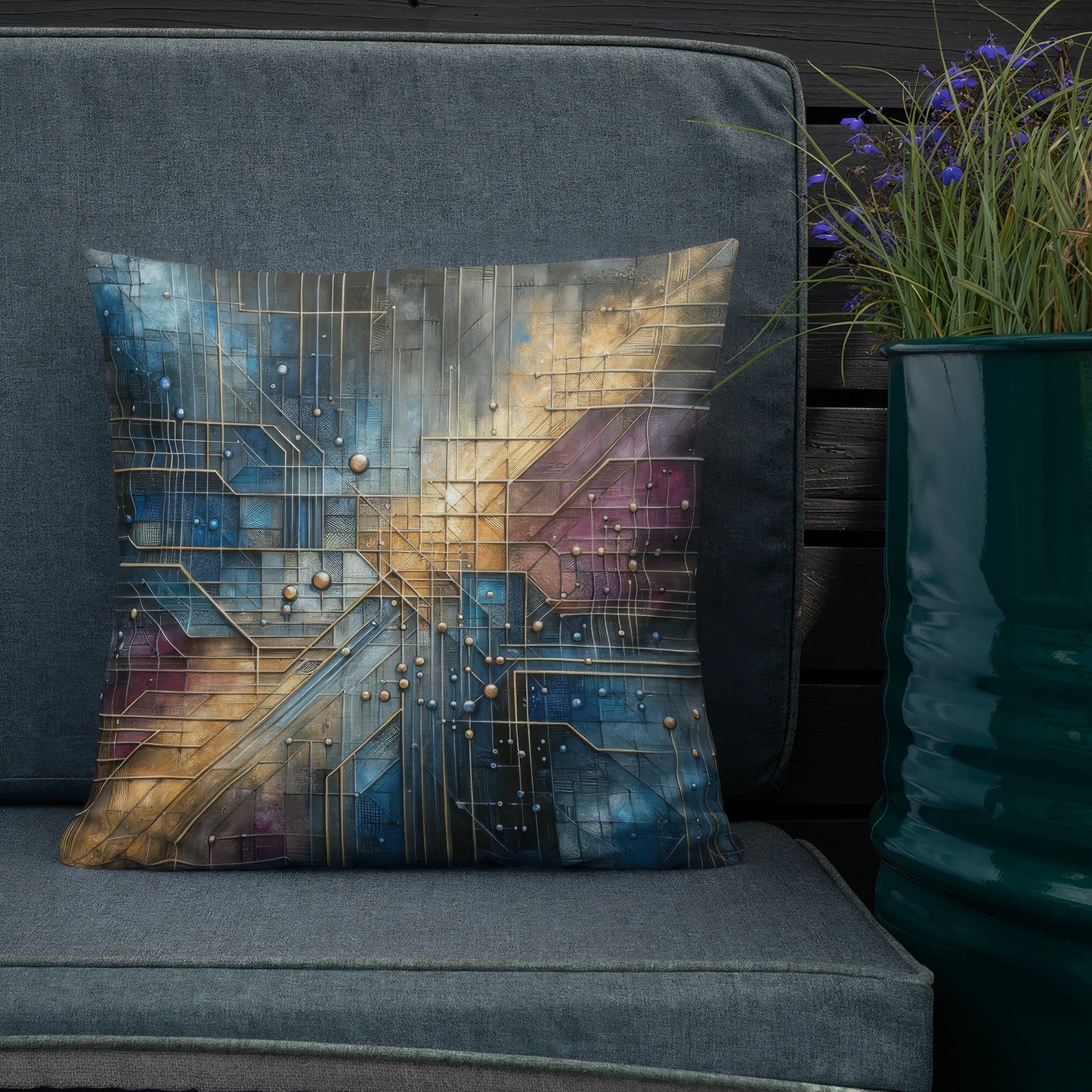 Abstract Art Pillow: Strategic Visions