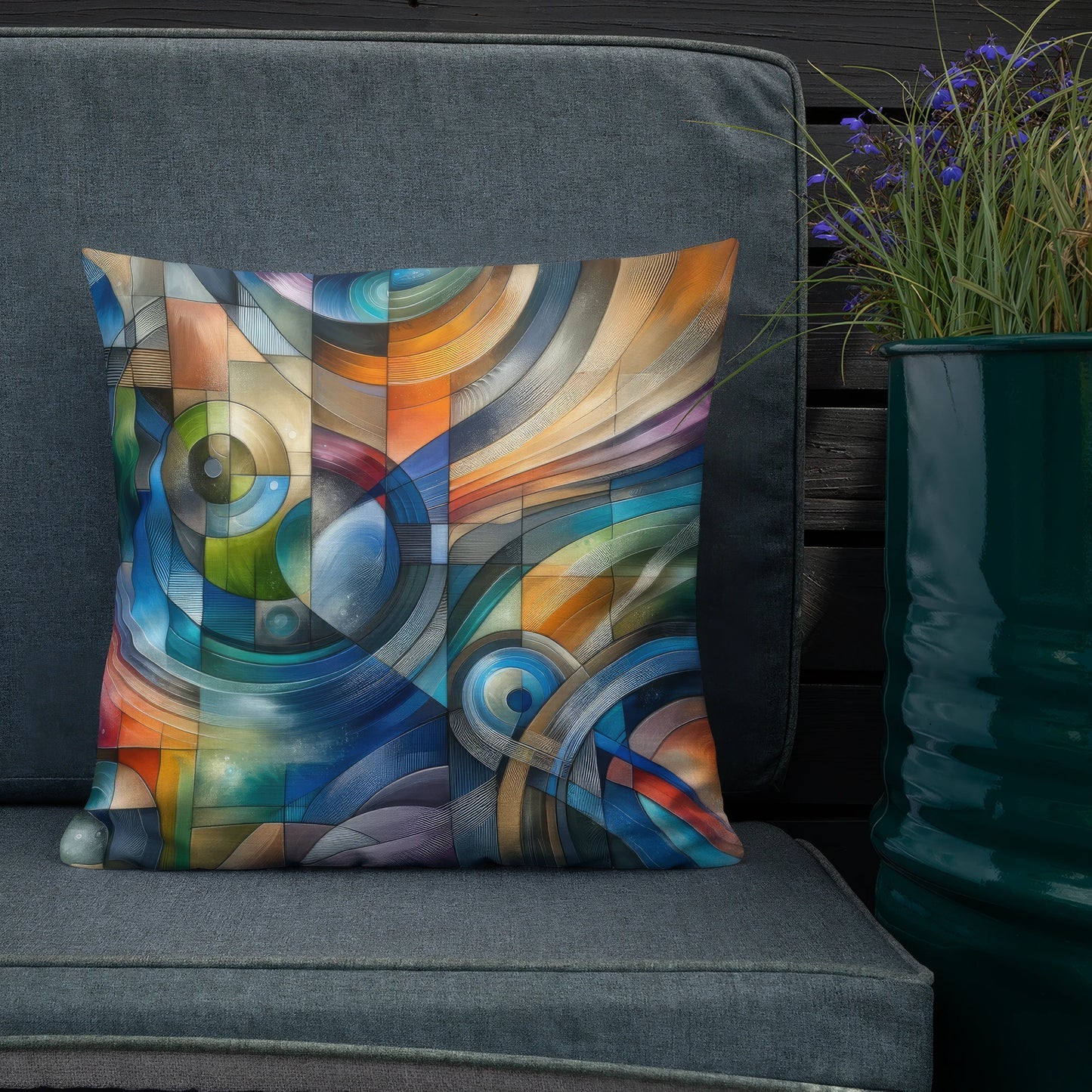 Abstract Art Pillow: Synergy in Motion