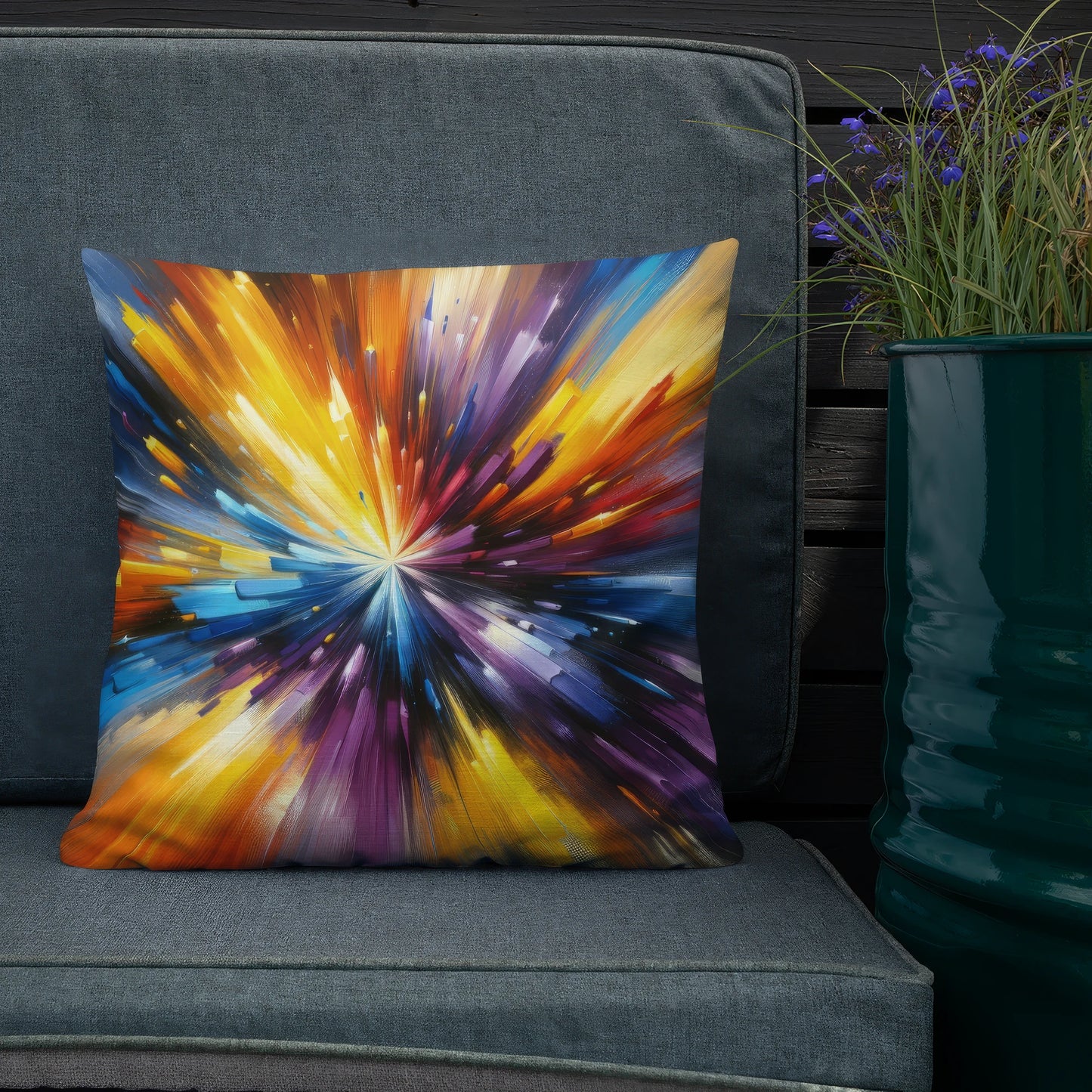 Abstract Art Pillow: Inquisitive Spectrum