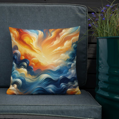 Abstract Art Pillow: Waves of Transformation