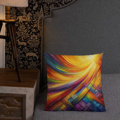 Abstract Art Pillow: Luminous Tapestry