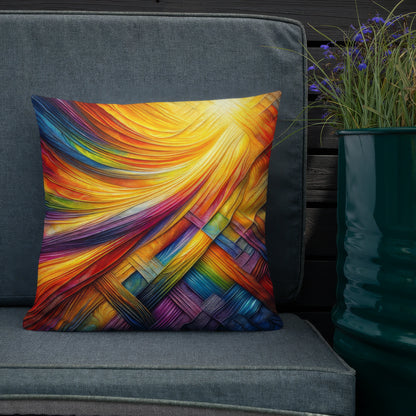 Abstract Art Pillow: Luminous Tapestry