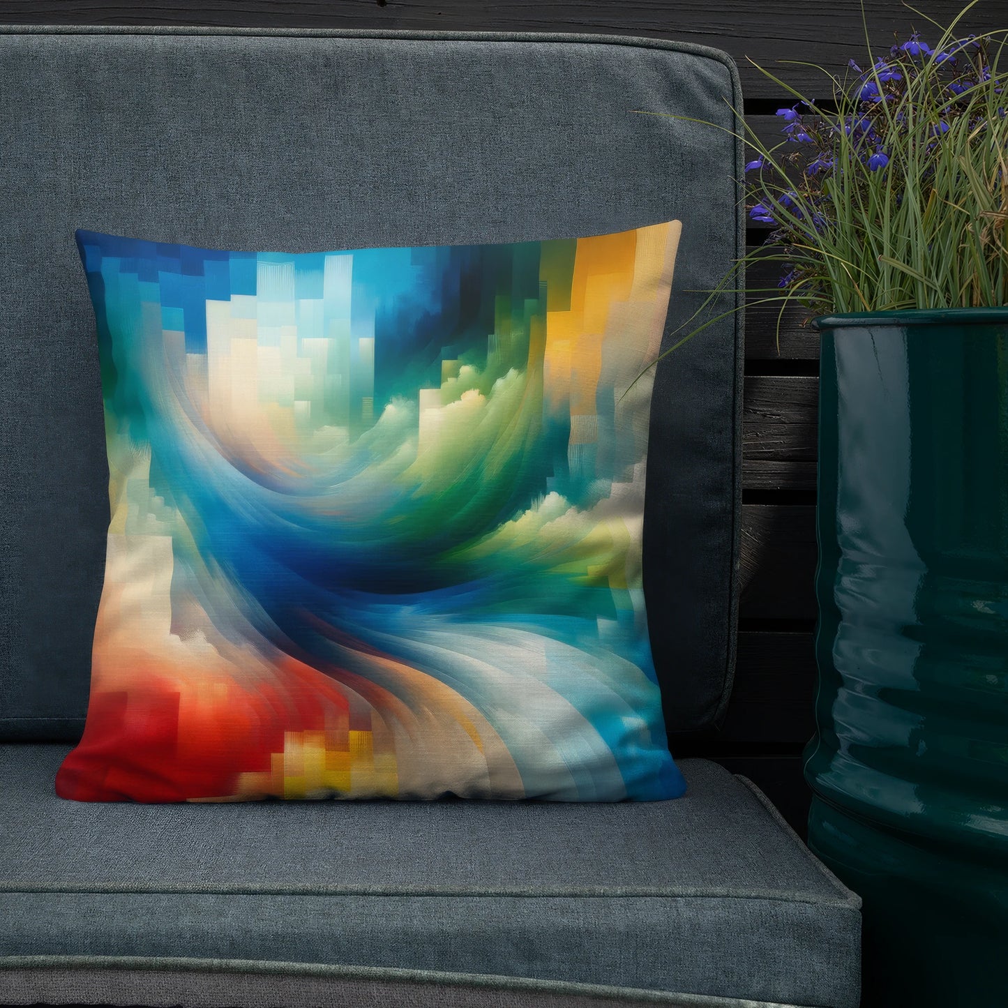 Abstract Art Pillow: Synthesized Spectrum