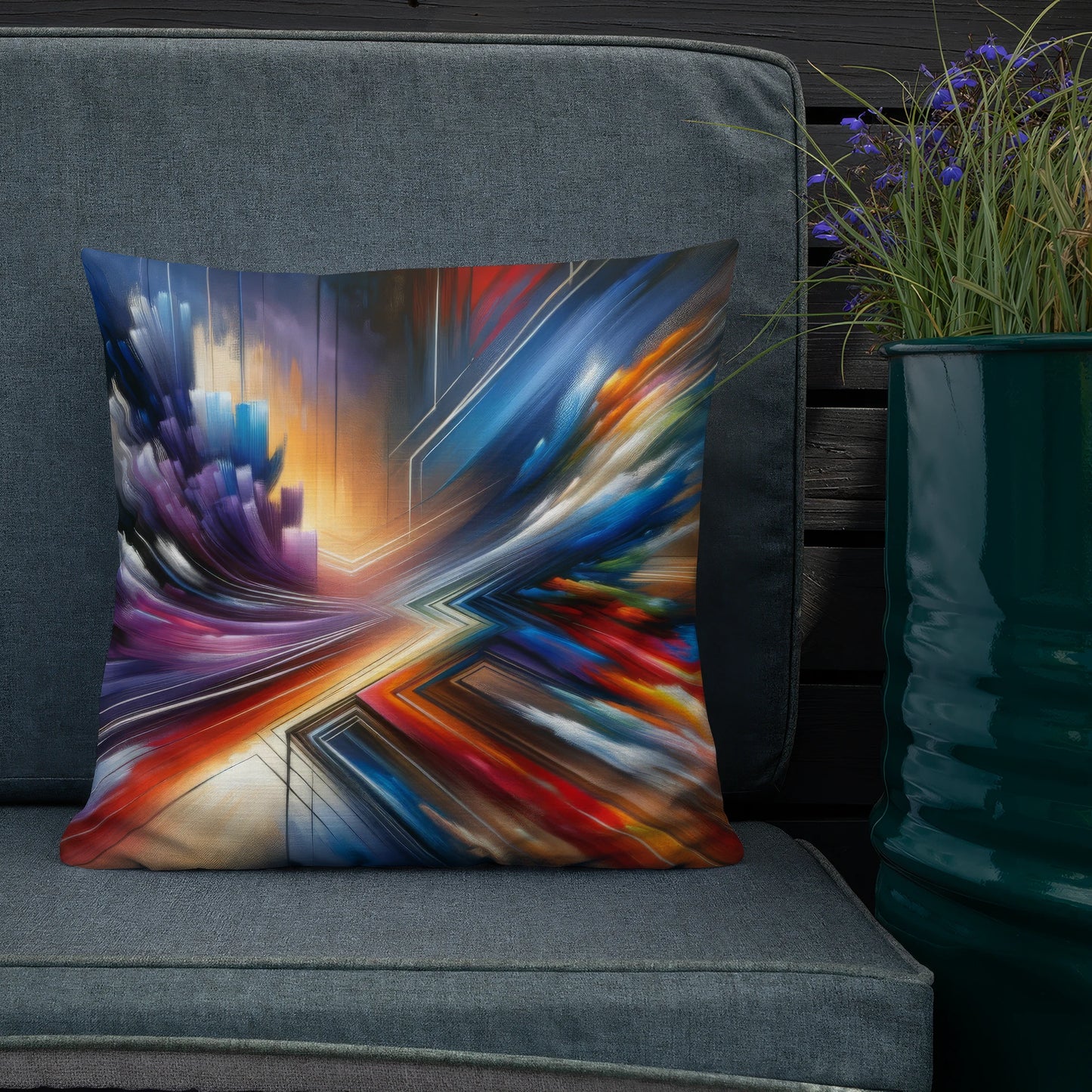 Abstract Art Pillow: Foresight's Canvas