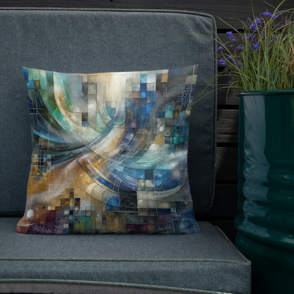 Abstract Art Pillow: Confluence of Insights