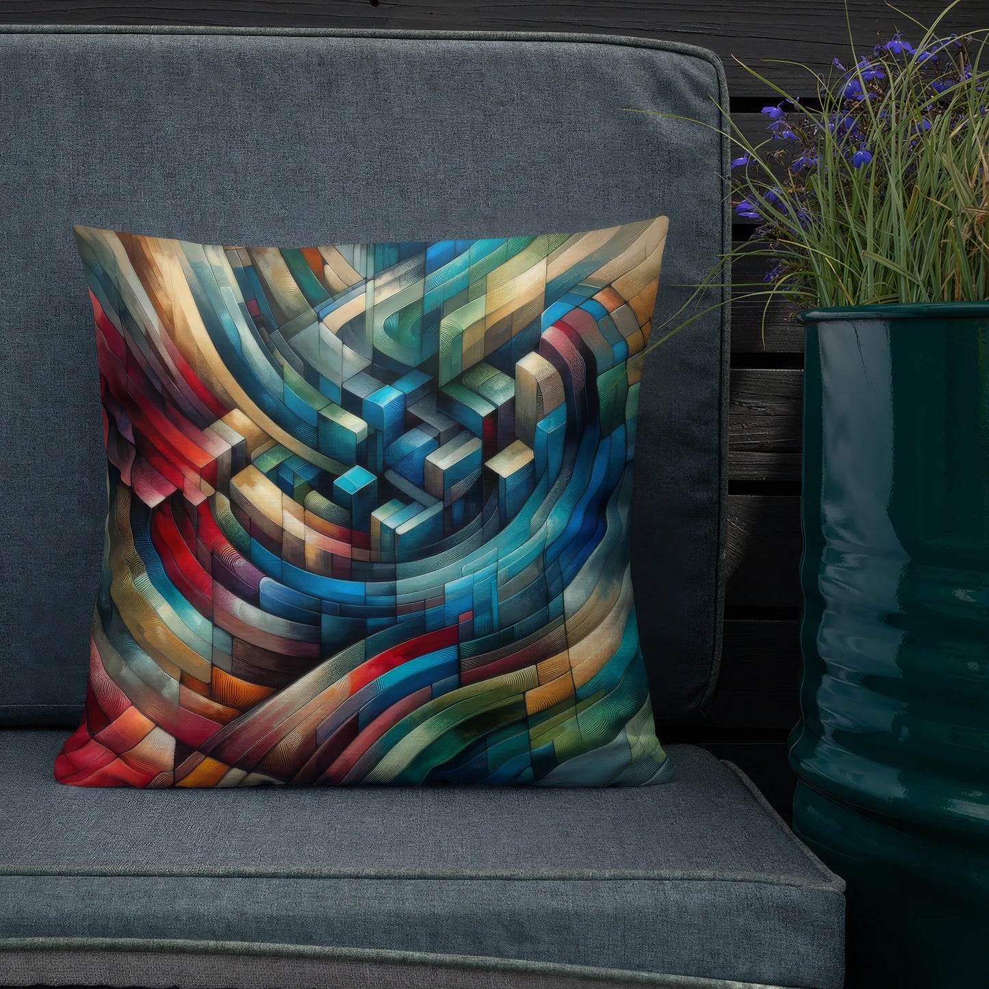 Abstract Art Pillow: Continuum Canvas