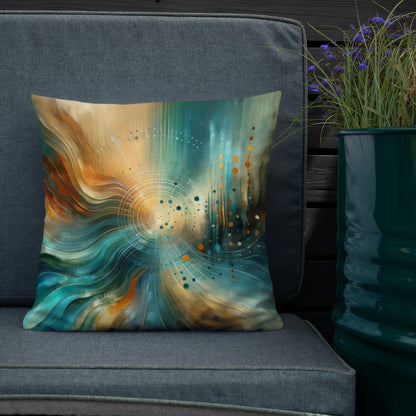 Abstract Art Pillow: Anticipatory Echoes