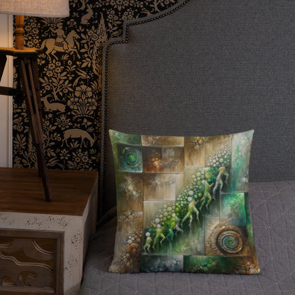 Abstract Art Pillow: Echoes of Evolution