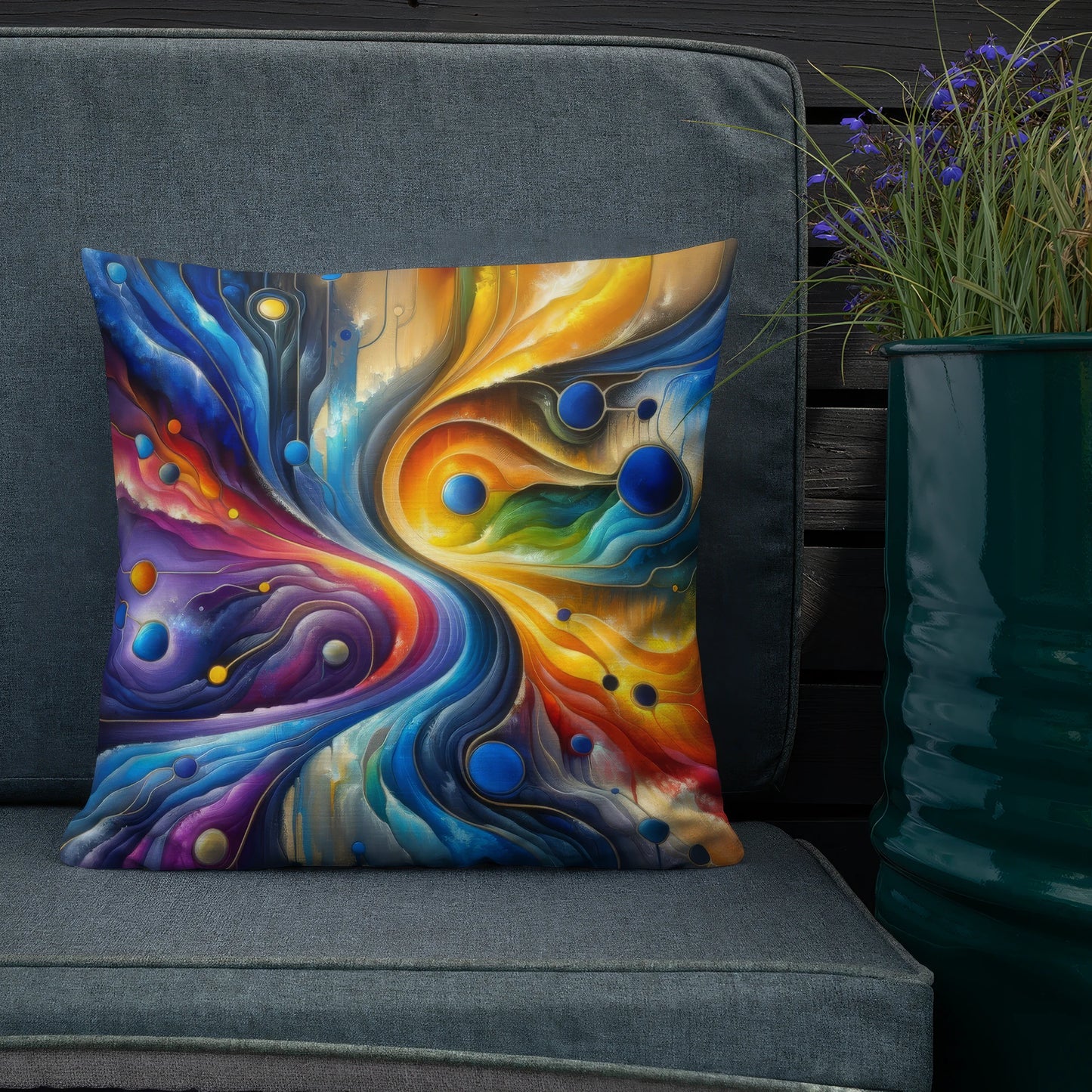 Abstract Art Pillow: Continuum of Connection