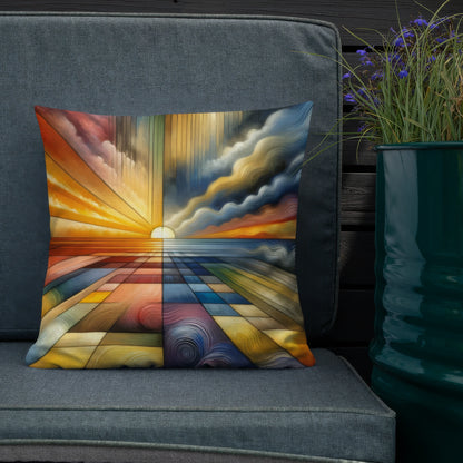 Abstract Art Pillow: Harmony of Horizons