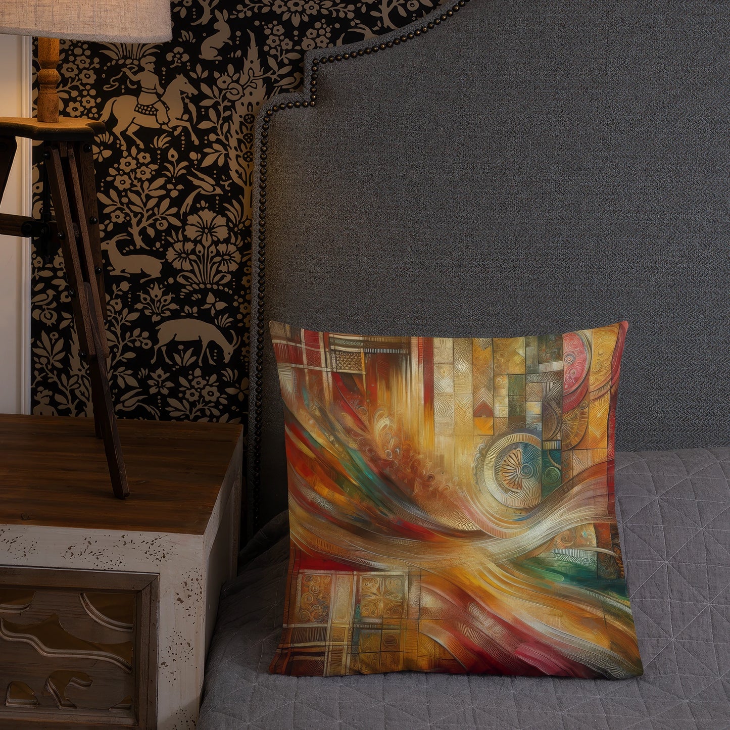 Abstract Art Pillow: Tapestry of Gratitude