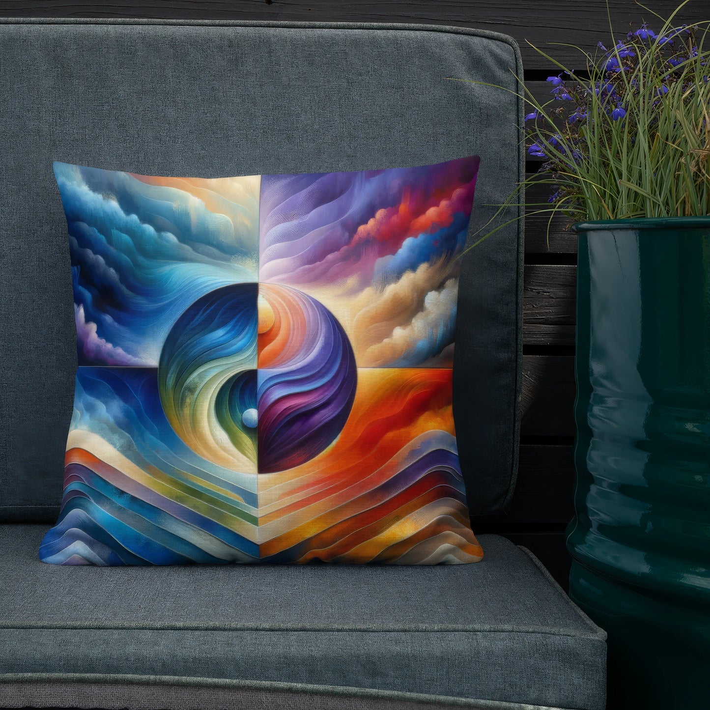 Abstract Art Pillow: Purposeful Harmony