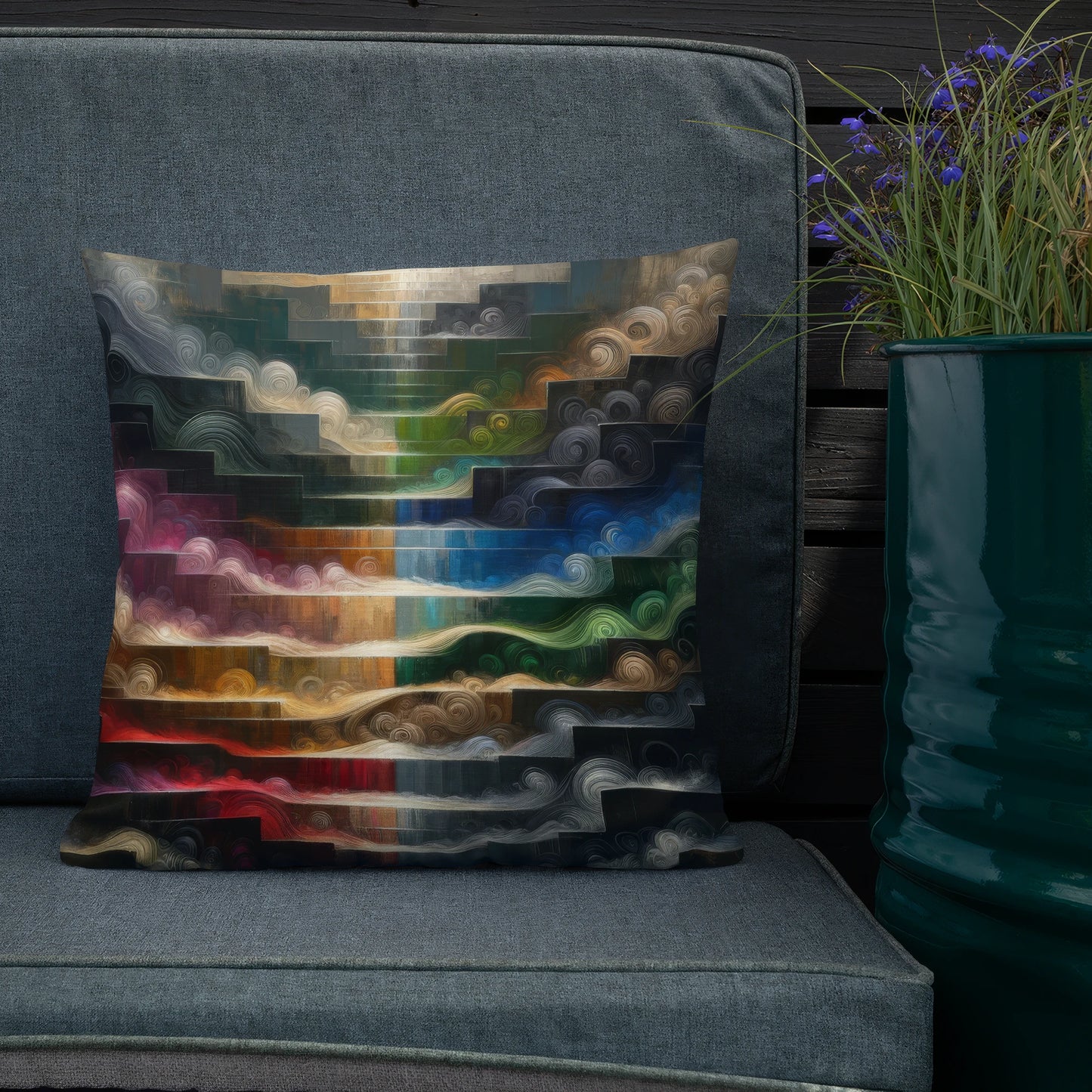 Abstract Art Pillow: Legacy in Layers