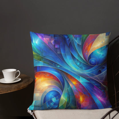 Abstract Art Pillow: Futurescape Tapestry