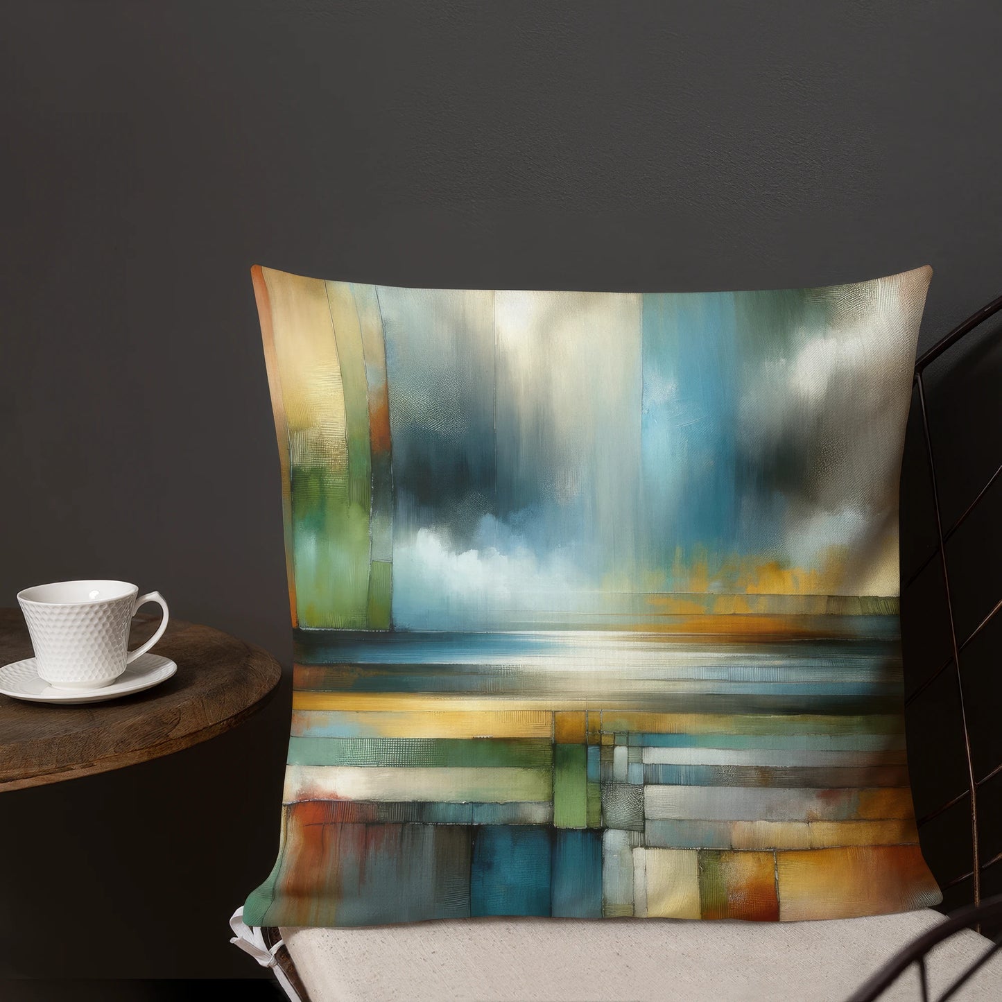 Abstract Art Pillow: Strategic Horizons