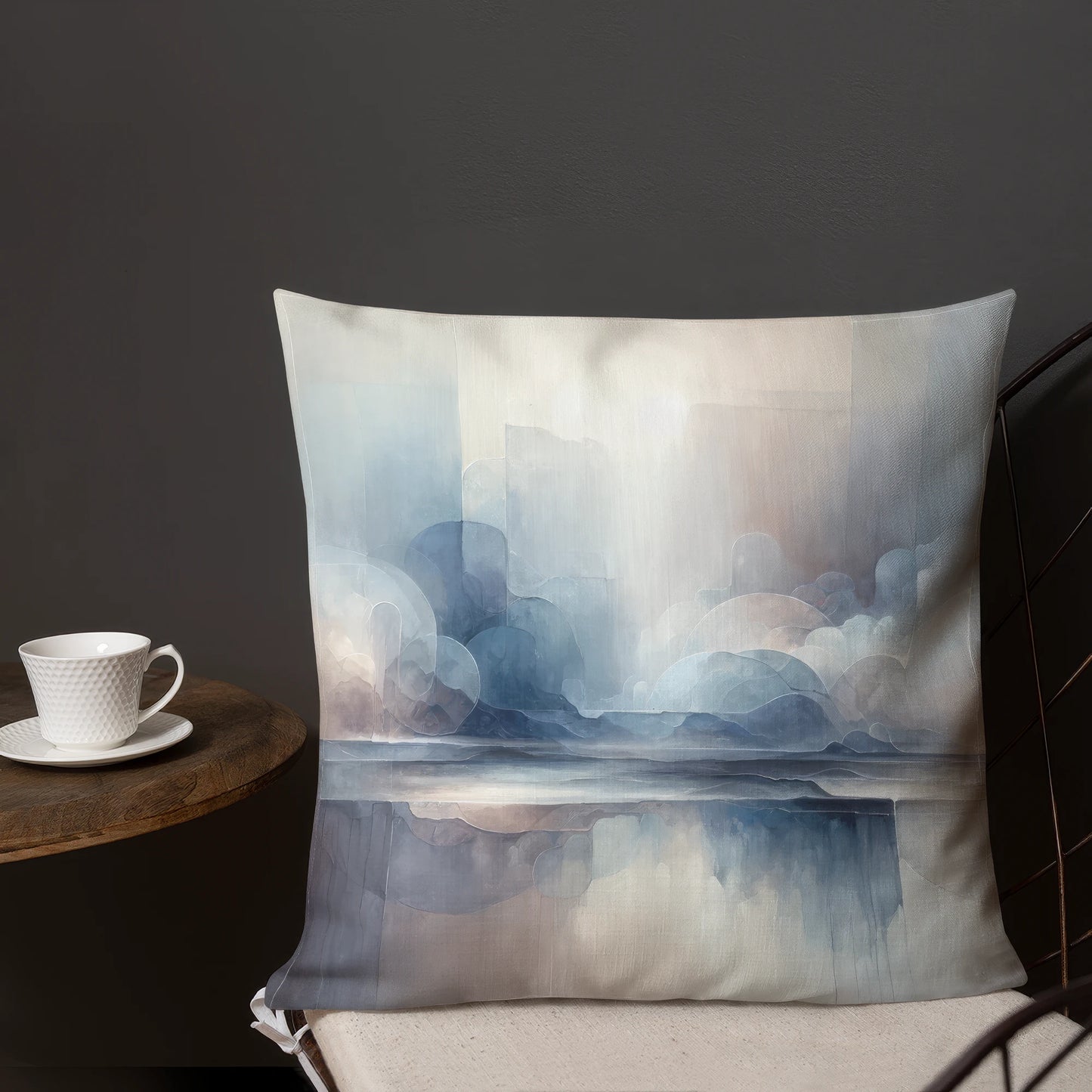 Abstract Art Pillow: Reflective Depths