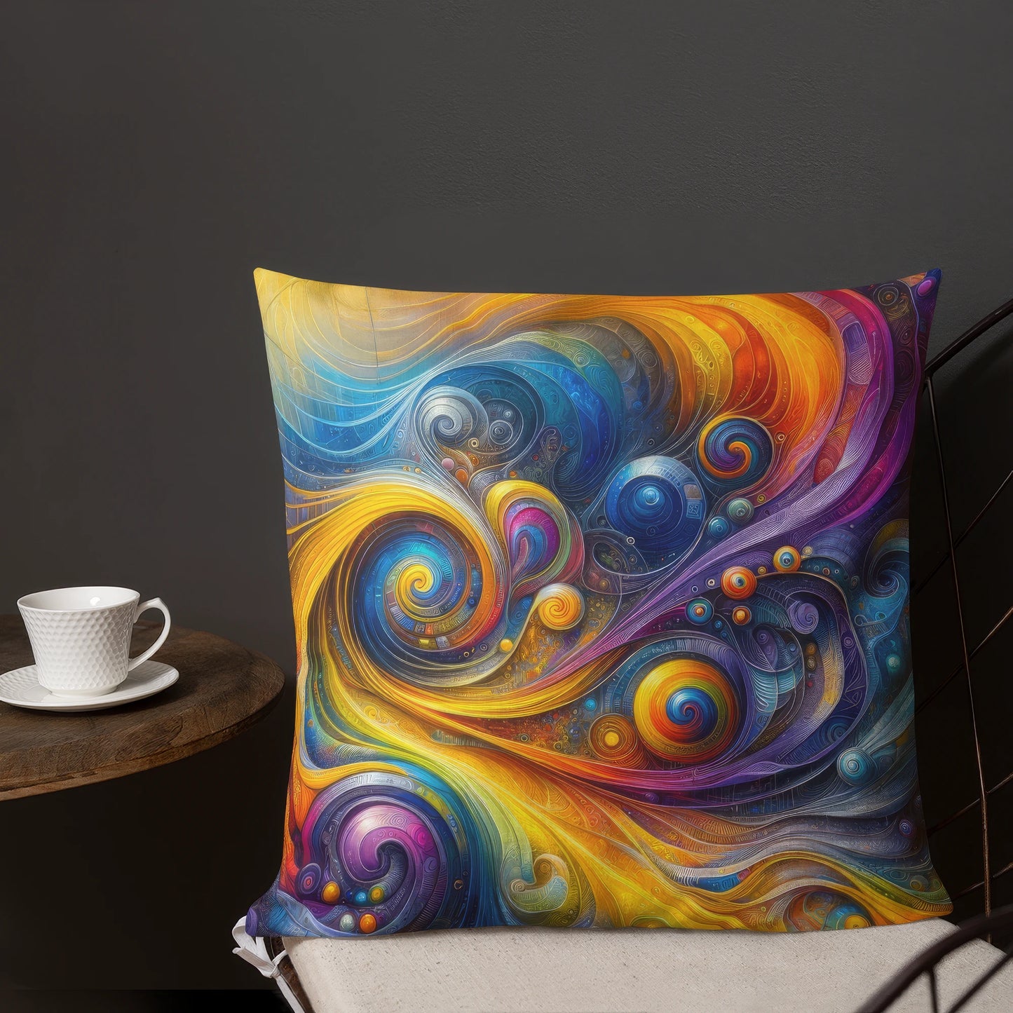 Abstract Art Pillow: Curiosity's Canvas