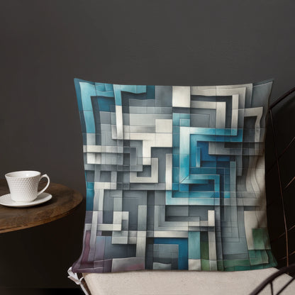 Abstract Art Pillow: Analytical Depth