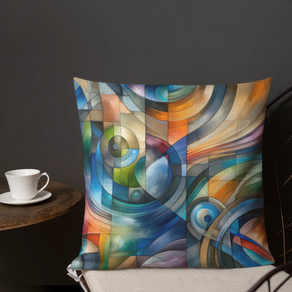 Abstract Art Pillow: Synergy in Motion