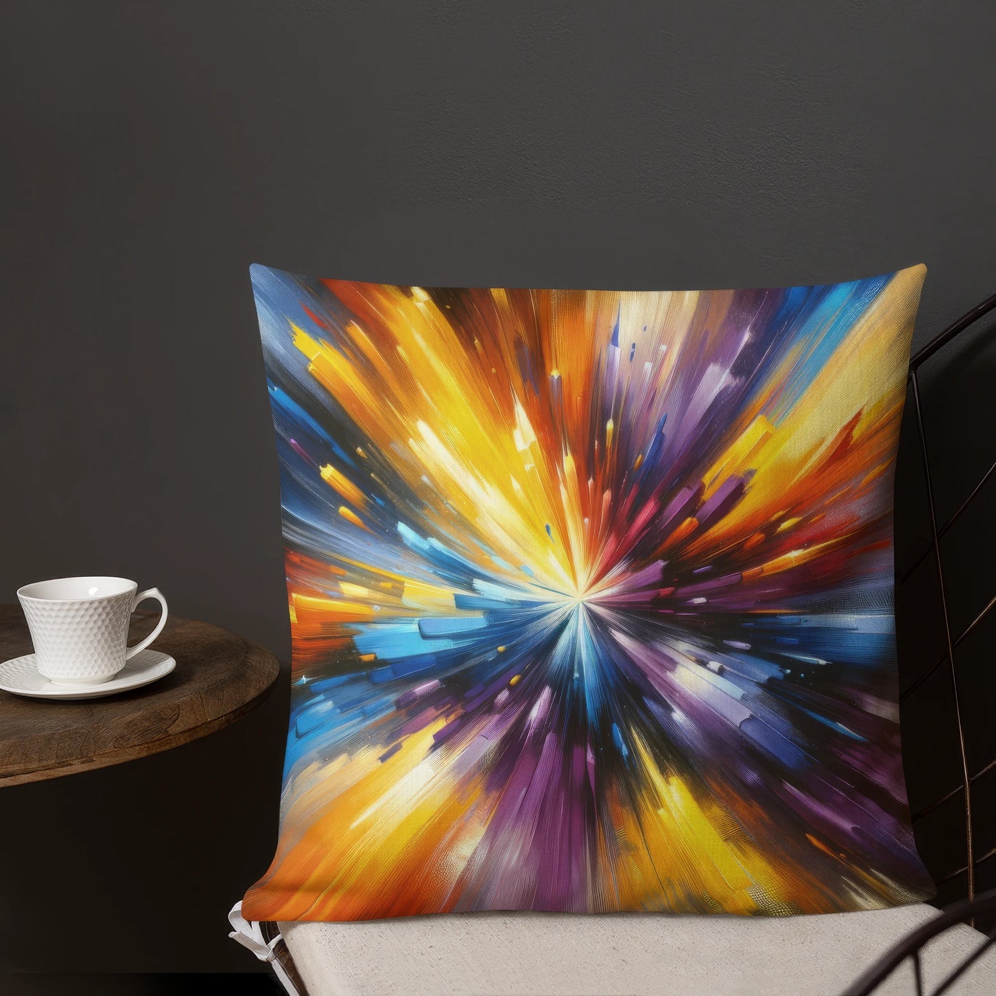 Abstract Art Pillow: Inquisitive Spectrum