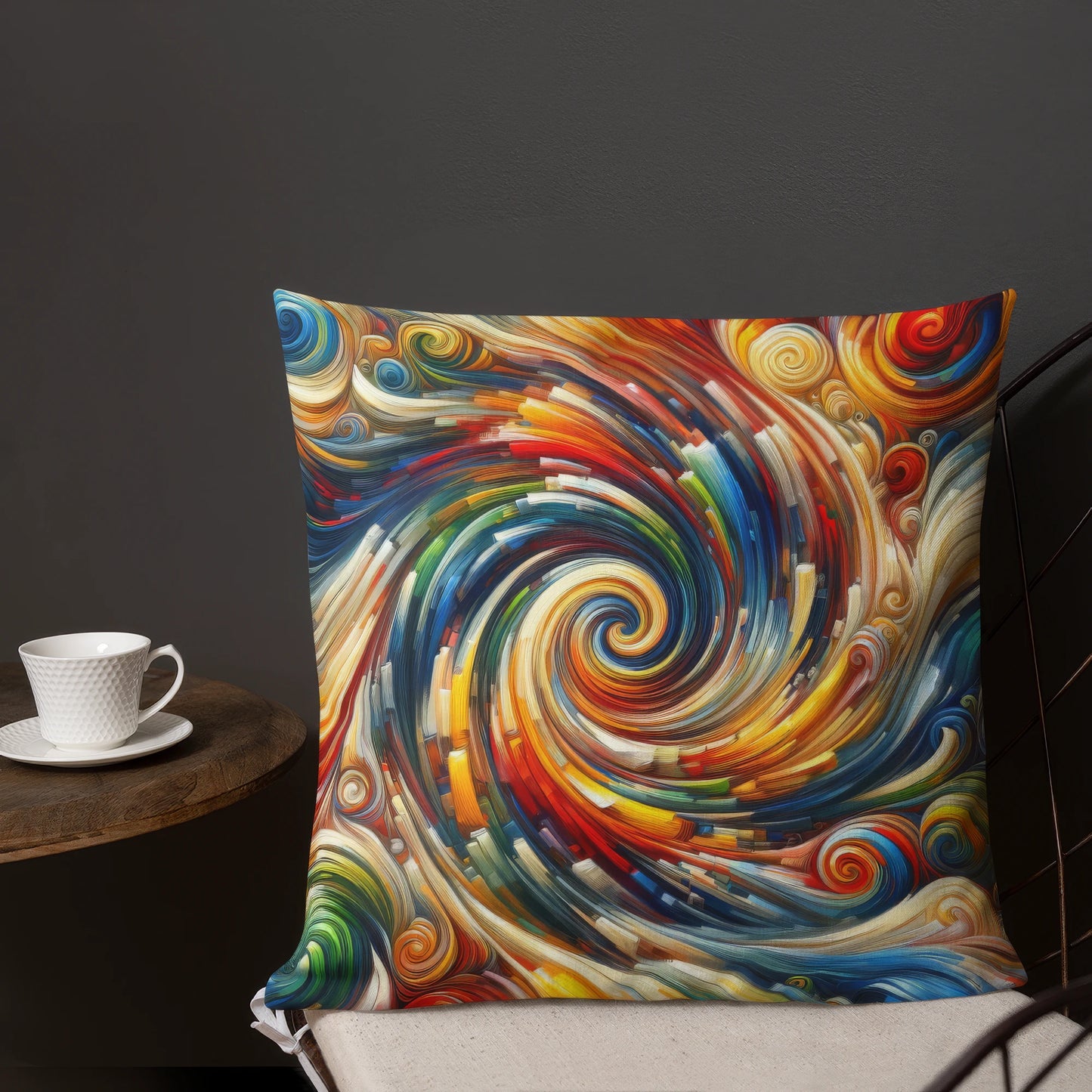 Abstract Art Pillow: Dynamic Whirl