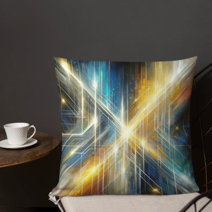 Abstract Art Pillow: Illuminated Pathways