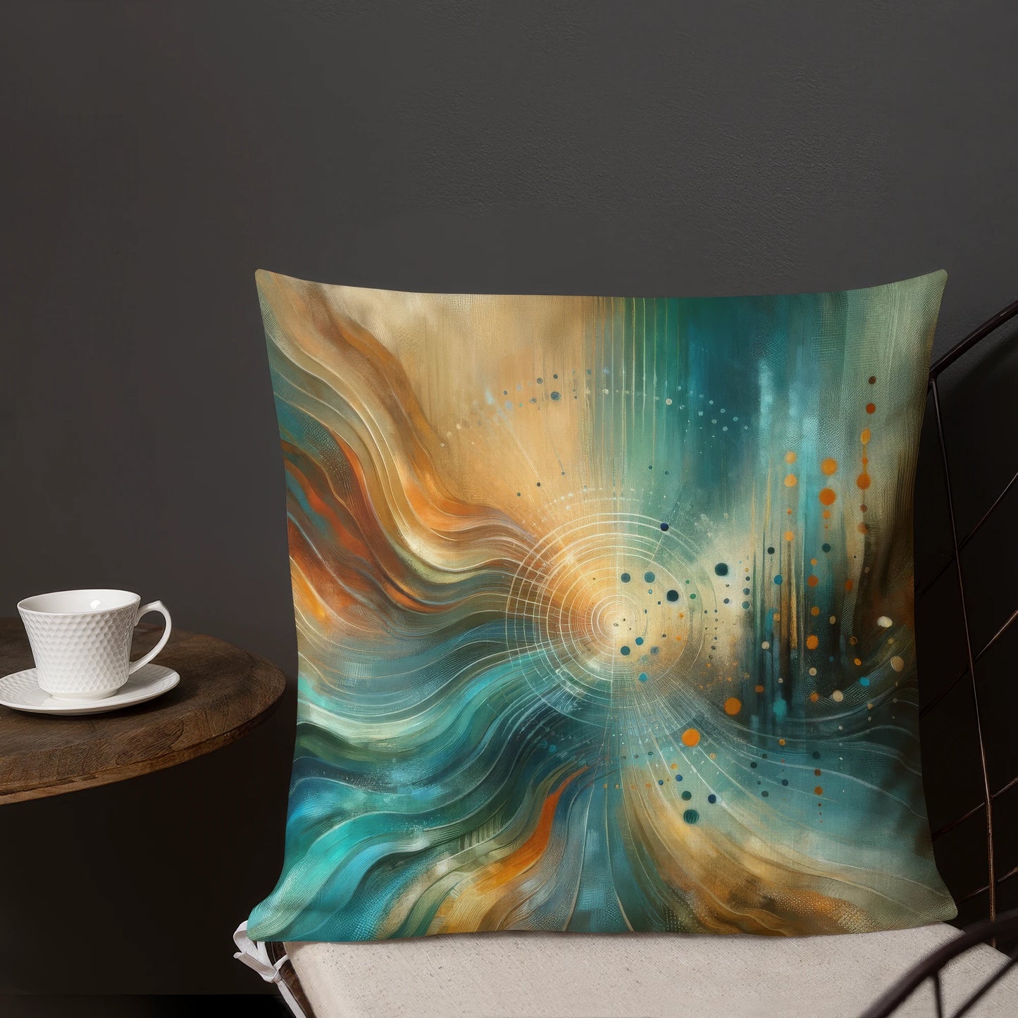 Abstract Art Pillow: Anticipatory Echoes