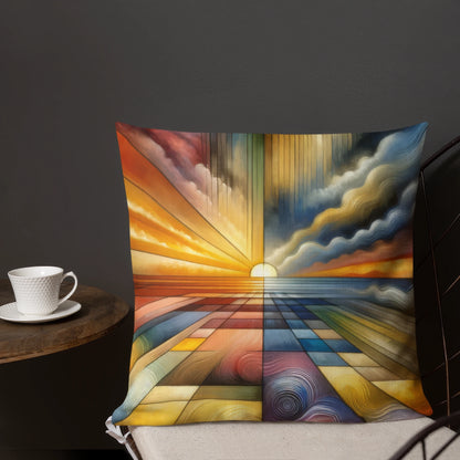 Abstract Art Pillow: Harmony of Horizons