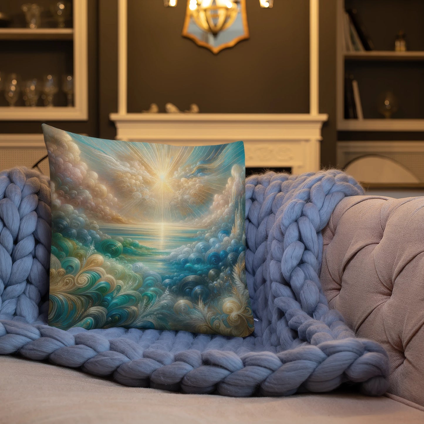 Abstract Art Pillow: Detailed Dreamscape