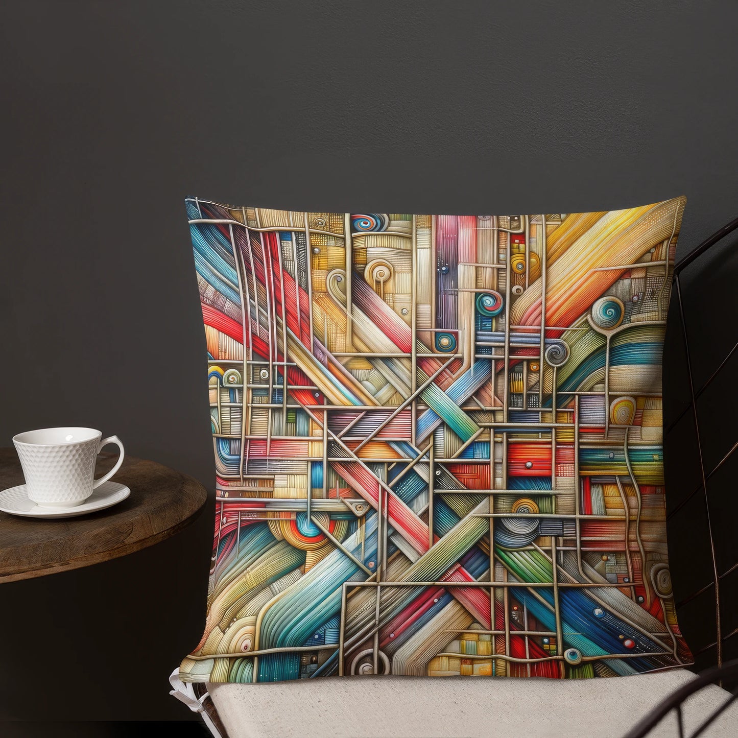 Abstract Art Pillow: The Connected Tapestry