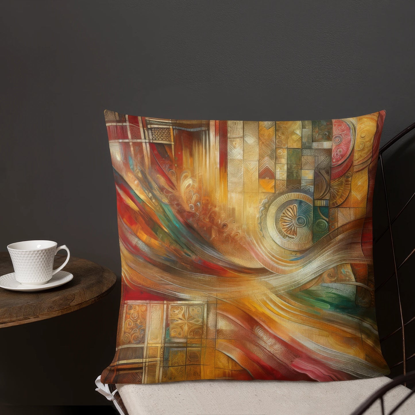 Abstract Art Pillow: Tapestry of Gratitude