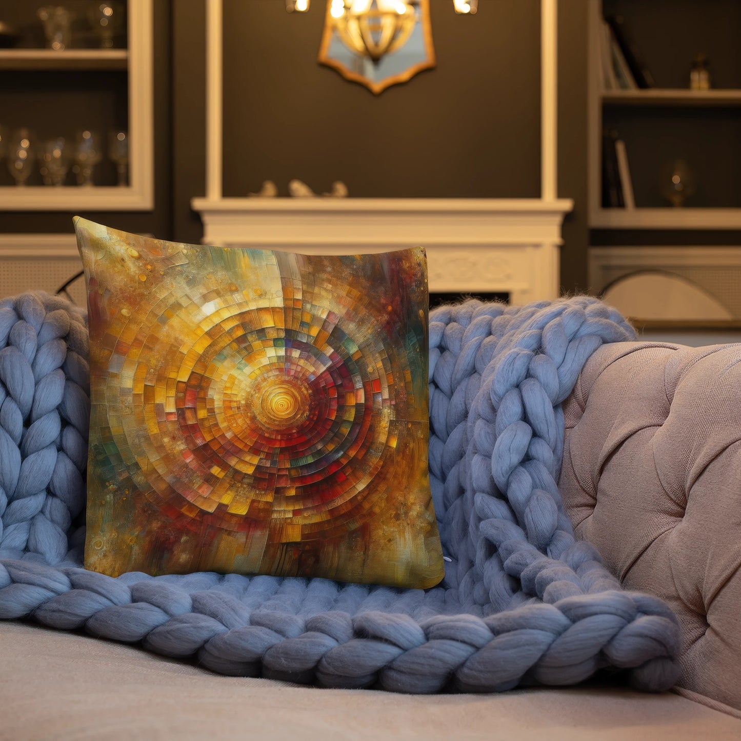 Abstract Art Pillow: Echoes of Gratitude