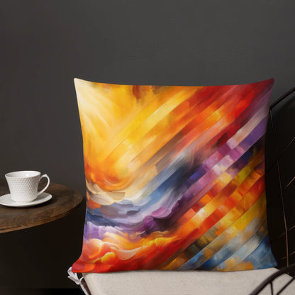 Abstract Art Pillow: Gratitude's Spectrum