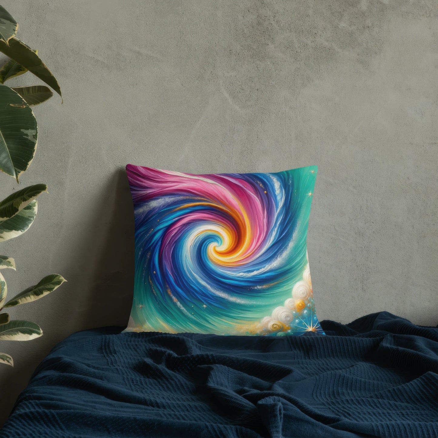 Abstract Art Pillow: Harmonic Hues