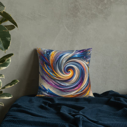 Abstract Art Pillow: Synthetic Symphony