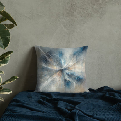 Abstract Art Pillow: Contemplative Convergence